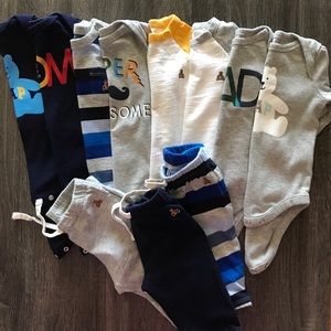 Baby Boys 6MO GAP 8 Bodysuits and 3 Lounge Pants